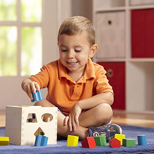 Melissa & Doug Shape Sorting Cube | Developmental Toy | Motor Skills | 2+ | Gift for Boy or Girl
