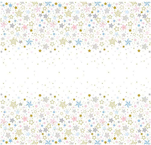 Unique Party 72413 - Twinkle Twinkle Little Star Plastic Tablecloth, 7ft x 4.5ft