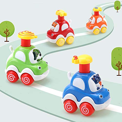 Toddler Toy Cars, Amy&Benton Assorted 4PCS Press & Go Toy Car Gifts for Baby Boys 1 2 3 Years Old