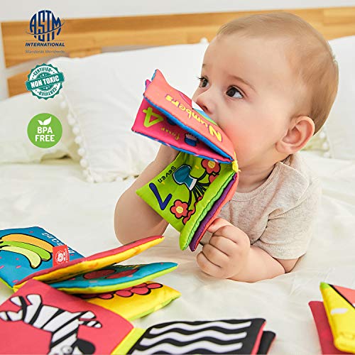 TOP BRIGHT Soft Books for Babies, Baby Toys 6 to 12 Months Girls, Crinkle Books for Infants 1 Year Old (Pack of 6)