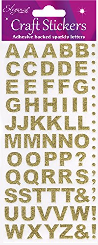 Eleganza Alphabet Set, Synthetic Material, Gold, 16.5 x 7.6 x 0.2 cm