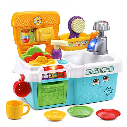 LeapFrog Scrub & Play Toy Sink Toy, Play Kitchen Accessories for Pretend Play with Shape Sorting, Counting and Colours, Toddler Toys for Boys & Girls 2, 3, 4, 5 Year Olds