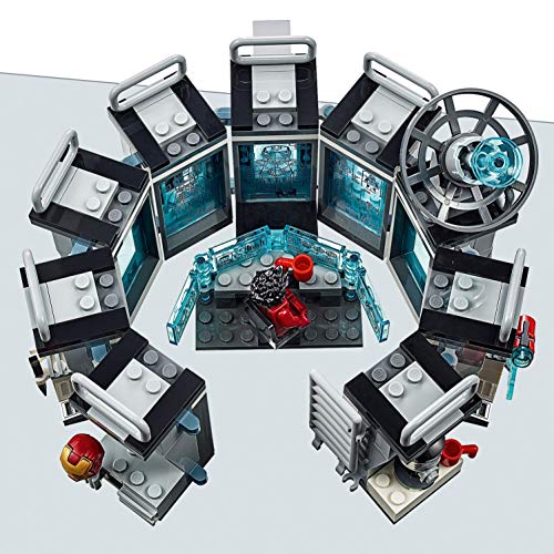 LEGO 76125 Marvel Avengers Iron Man Hall of Armor, Modular Lab with 6 Marvel Universe Minifigures, Superhero Playset
