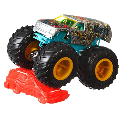 Hot Wheels FYJ44 Monster Trucks 1:64 Scale Die-Cast Assortment with Giant Wheels,Assorted (Model/Design/Style)