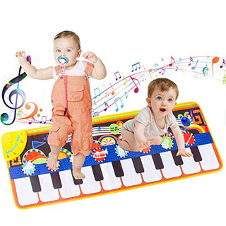 LROTBESY Toys for 1 Year Old Girls Boys, Baby Musical Mats Toy with 19 Keys Piano Keyboard Playmat Play Game Dance Blanket Carpet Mat Educational Toys Children Christmas Birthday Gift