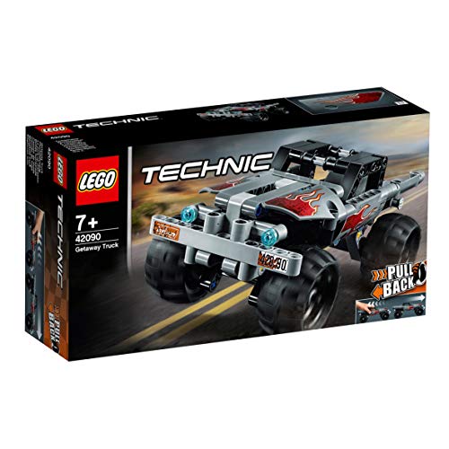 LEGO 42090 Technic Getaway Truck with Pull-Back Motor, Monster Truck Model, Building Set for 7+ Years Old Boys and Girls