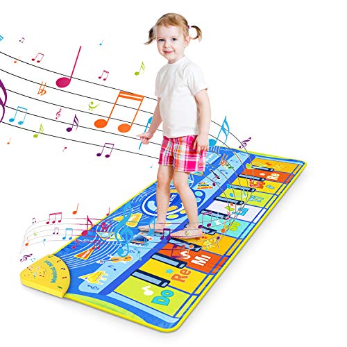 Kids Piano Mat, Music Mat Dance Mat Keyboard Musical Mat Touch Play Mat Floor Playmat for Babies Children Toddlers Boys Girls Gift, Best Educational Music Toys 130x48cm