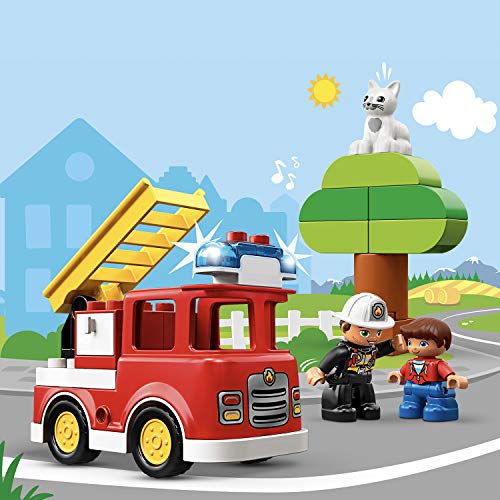 LEGO 10901 DUPLO Town Fire Truck , Light & Sound, Firefighter Figure, Toy for Kids Age 2-5
