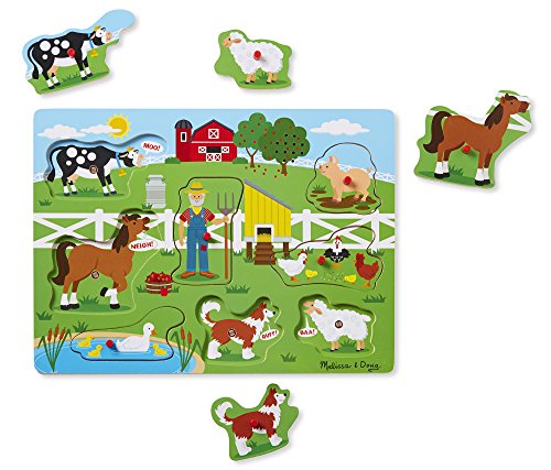 Melissa & Doug Old McDonald's Farm | Puzzles | Wood | 2+ | Gift for Boy or Girl