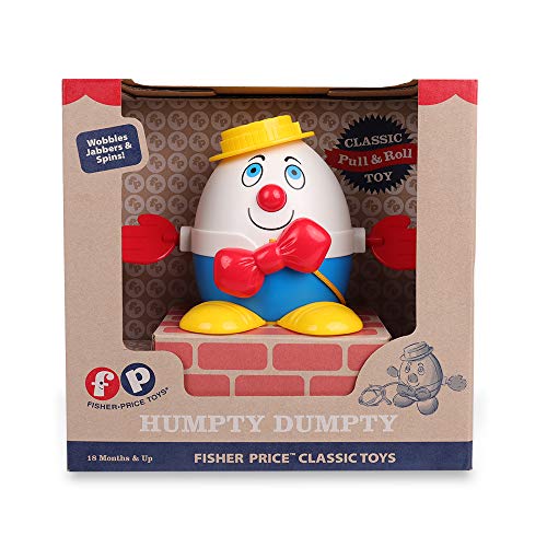 Fisher-Price Classics Pull & Walk 2186 Humpty Dumpty Pull, Learn to Walk with Interactive Features, Classic Toy Suitable for Boys and Girls Aged 18 Months Plus, Multicolour