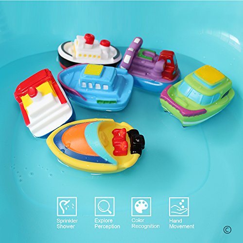 JUNSHEN Bath Toys Floating Bath Boat Toys(6PCS),Baby Soft Bath Time Toys,Bathtub Learning Bathtub Pool Toys and Soft Bath Toys for Toddlers