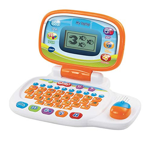VTech 155403 Pre School Laptop Interactive Educational Kids Computer Toy with 30 Activities Suitable for Children 3, 4, 5+ Year Olds Boys & Girls, White/Orange