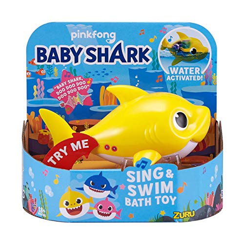 ZURU ROBO ALIVE JUNIOR Baby Shark Battery-Powered Sing and Swim Bath Toy, Random color