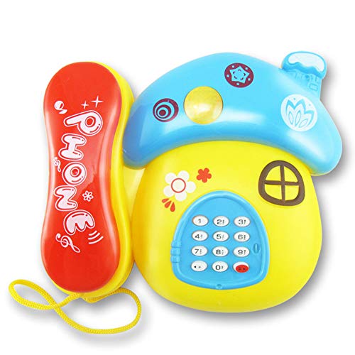 Gemini_mall Baby Telephone Toy, Toddler Pull Along Toy Phone with Numbers and Sounds for 1 Year Old Educational Developmental Toys for Kids Boys and Girls Birthday Christmas Stocking Filler Gifts