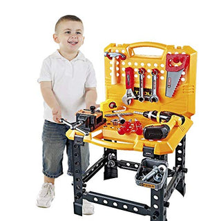 Toy Choi's 83 Pieces Kids Construction Toy Workbench for Toddlers, Kids Tool Bench Construction Set with Tools and Drill, Children Toy Shop Tools for Boys and Girls