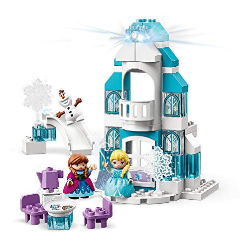 LEGO 10899 DUPLO Disney Frozen Ice Castle Princess Elsa and Anna Mini Dolls and Snowman Figure Toys for 2 Years Old Girl and Boy
