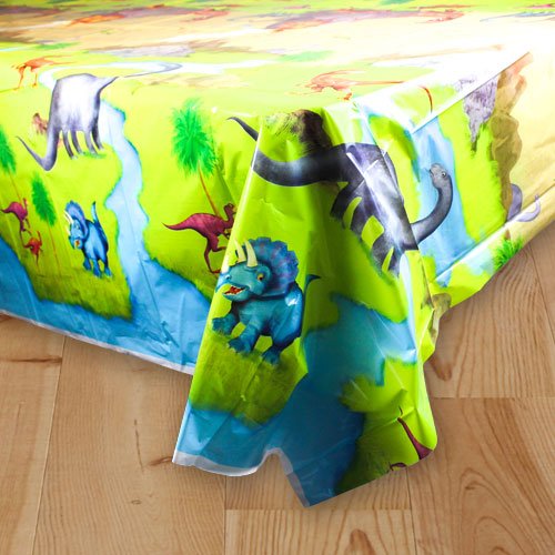 Unique Party 58313 - Dinosaur Plastic Tablecloth, 7ft x 4.5ft