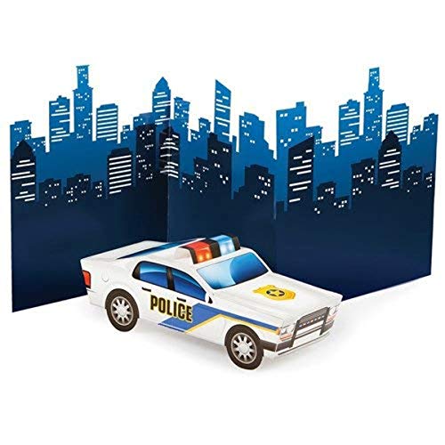 Creative Party PC329394 3D CAR Police Theme Party Centerpiece Set-1 Pc, Paper, Multicolor