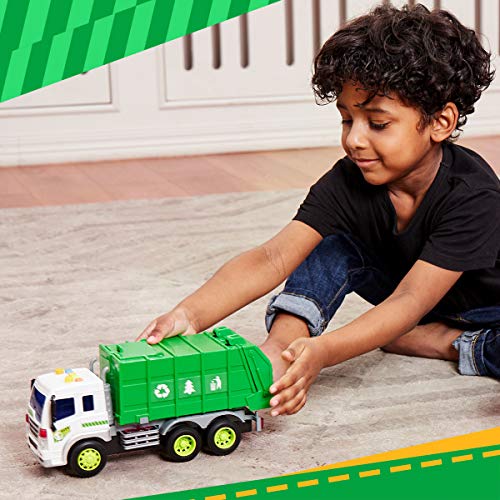 HERSITY Garbage Trucks Toy with Lights and Sounds Kids Bin Lorry Toy Friction Powered Car Gifts for 3 4 5 6 Years Old Children Boys Girls