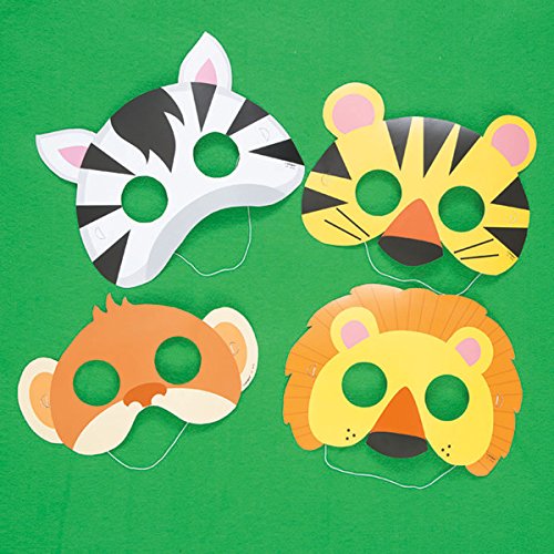 Unique Party 52161 - Animal Jungle Party Masks, Pack of 8