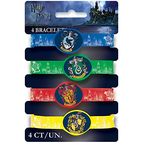 Unique Party 59068 Warner Bros Harry Potter Silicone Wristband Party Bag Fillers, Pack of 4