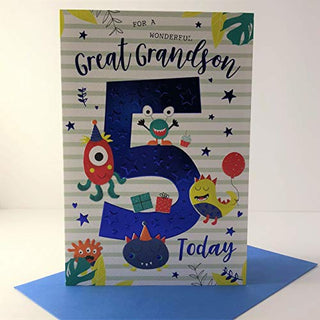 ICG Wonderful Great Grandson 5 Today Age 5 Birthday Card