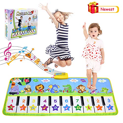 NEWSTYLE Kids Piano Mat,Music Dance Mat for Toddlers,Keyboard Musical Carpet Mat Educational Toys for Toddler Boys and Girls Gift