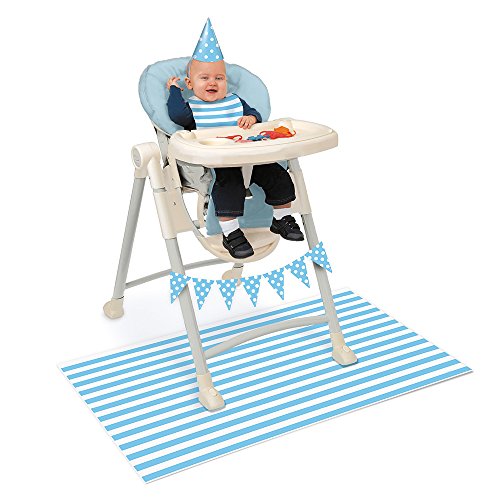 Unique Party 63426 - Blue 1st Birthday High Chair Decorating Kit, Set of 4