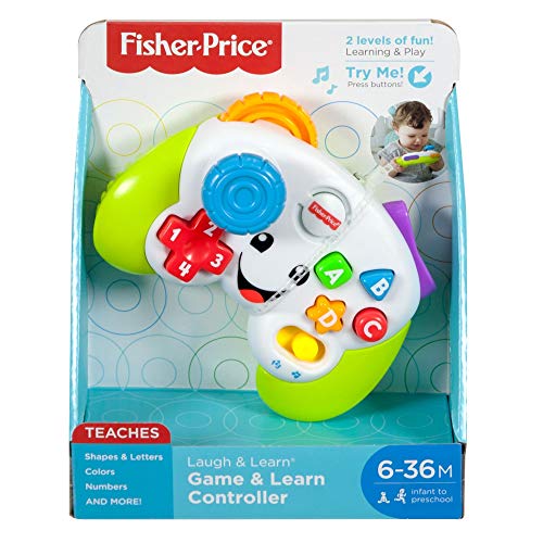 Fisher-Price FWG12 Game and Learn Controller, Teaching First Words, Letters, Numbers, Colours and Shapes with Songs and Sounds, 6 Months