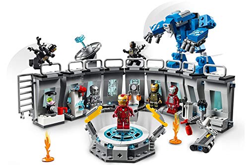 LEGO 76125 Marvel Avengers Iron Man Hall of Armor, Modular Lab with 6 Marvel Universe Minifigures, Superhero Playset