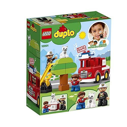 LEGO 10901 DUPLO Town Fire Truck , Light & Sound, Firefighter Figure, Toy for Kids Age 2-5