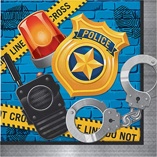 Creative Party PC329385 Luncheon Napkin Police Party Theme Lunch Napkins-16 pcs, Paper, Multicolor