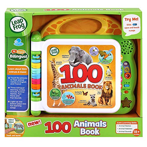 LeapFrog 100 Animals Book, Baby Book with Sounds and Colours for Sensory Play, Educational Toy for Kids, Preschool Toys, Bilingual Learning Games for Boys and Girls Aged 18 Months, 1, 2, 3 Years