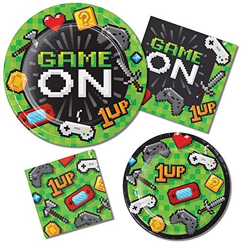 Creative Party PC336037 Video Game Party Controllers and Items Beverage Napkins-16 Pcs, Paper, Multicolor